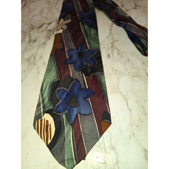 Chez Raffe Men's Suit Tie Flora Print Necktie - Picture 3 of 5